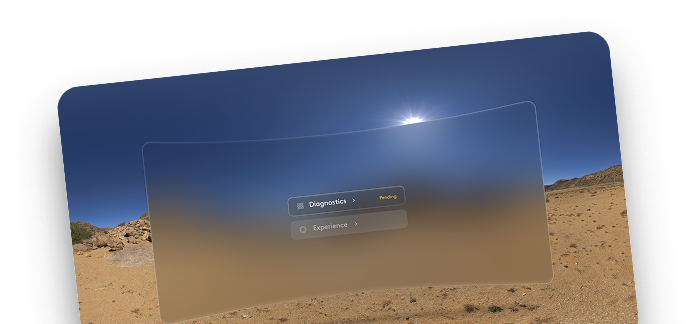 VR diagnostic and experience mode selection